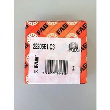 22206-E1-C3 - FAG BRAND - NEW IN BOX - FREE SHIPPING - SPHERICAL ROLLER BEARING