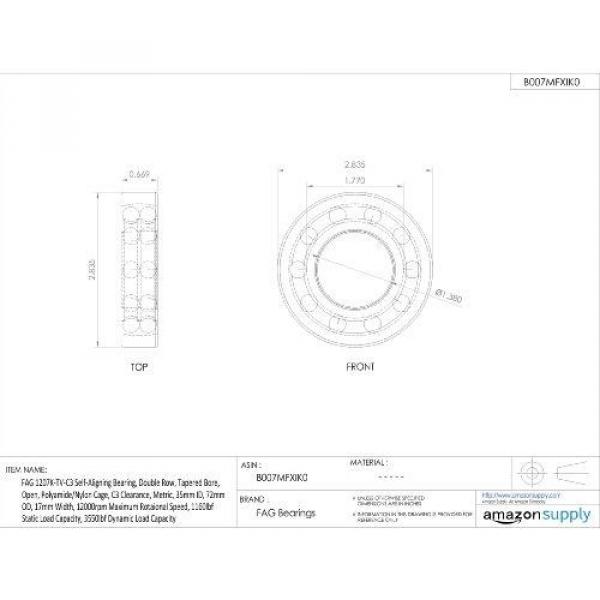 FAG NTN JAPAN BEARING FAG 1207K-TV-C3 Self-Aligning Bearing, Double Row, Tapered Bore, #5 image