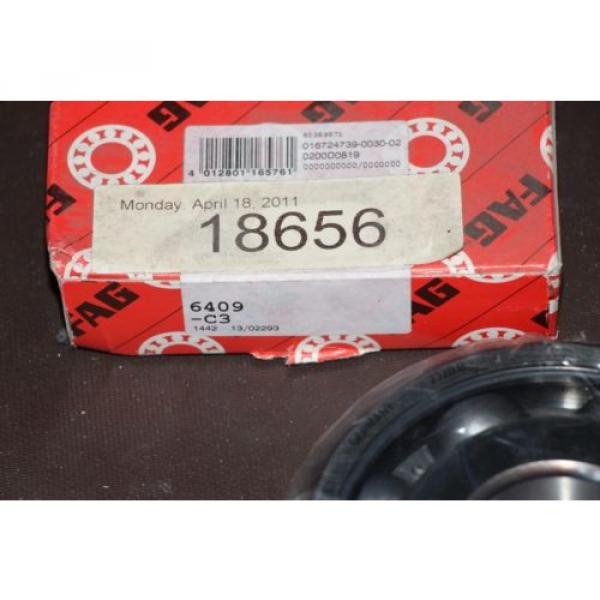 FAG 6409 BALL BEARING SINGLE ROW 45mm ID X 120mm OD NEW #5 image