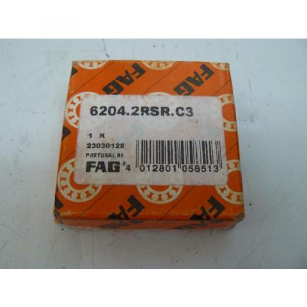 NEW FAG 6204.2RSR.C3 BALL BEARING 20MM ID 47MM OD 14MM HT #3 image