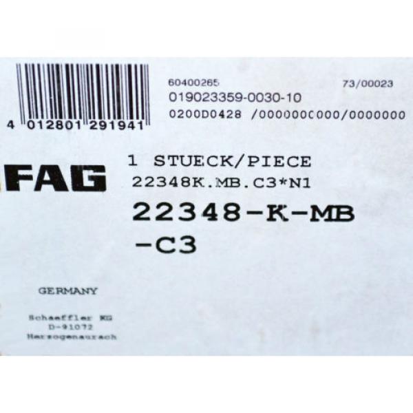FAG 22348K-MB-C3 Spherical Roller Bearing,40 mm X 500 mm X 155 mm  1100 rpm max #5 image